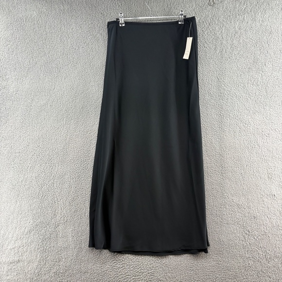 a new day Black Maxi Satin Slip Skirt NWT size Medium - Picture 2 of 9